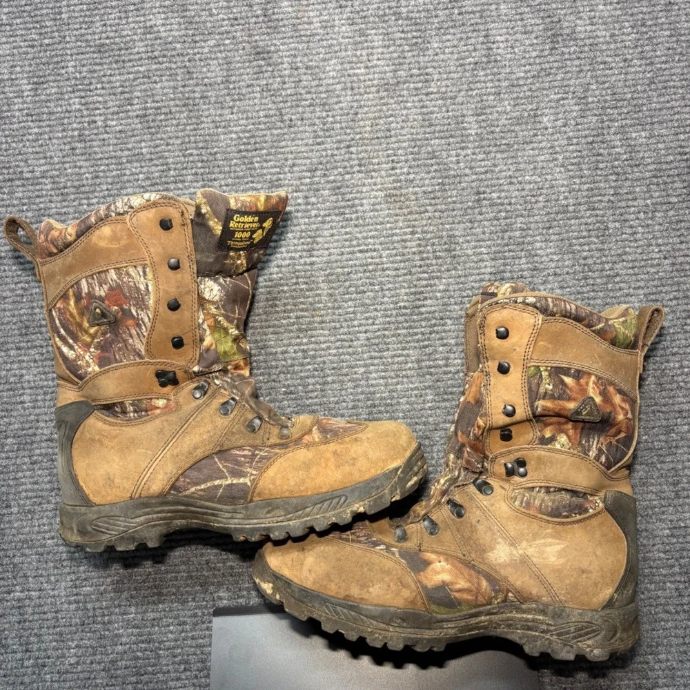 Golden Retriever 4763 Mens 13M Hunting Boots 1000g Thinsulate Camo Leather‎